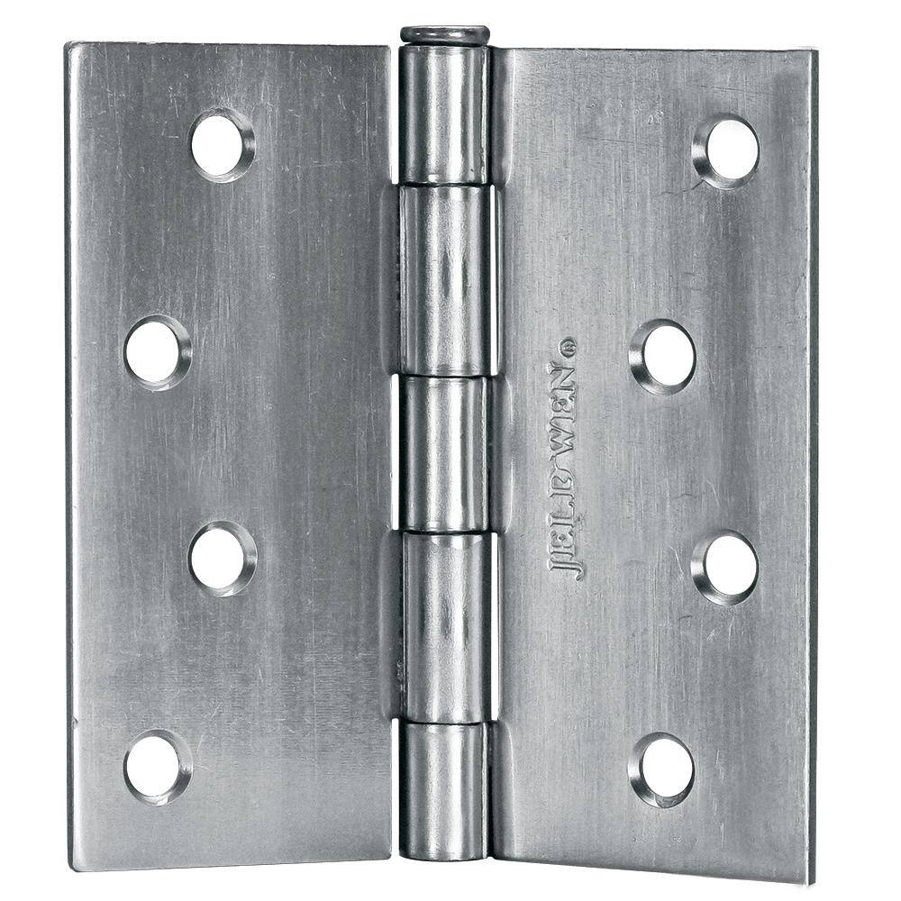 JELD-WEN 36 in. x 80 in. 3-Panel Right-Hand Inswing Craftsman Black Steel Prehung Front Door