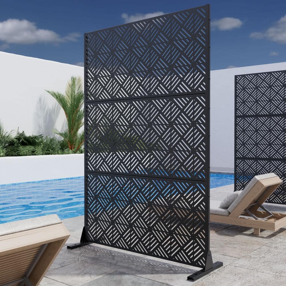 Lirago 72 in. H x 47 in. W Outdoor Metal Privacy Screen Garden