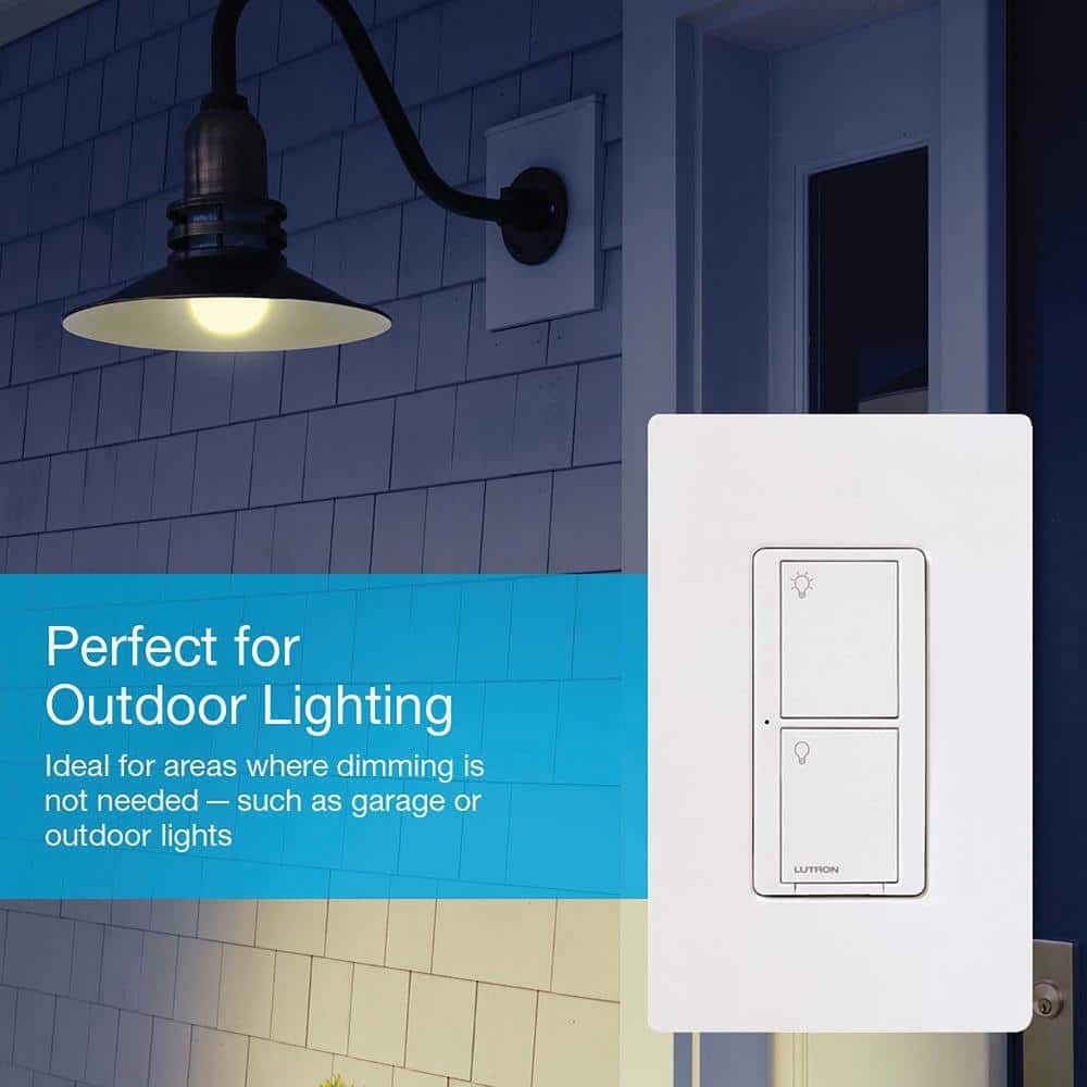 Lutron Caseta Smart Switch for Lights or Fans, 6 Amp, Push Button Light Switch Neutral Wire Required, Black (PD-6ANS-BL)