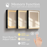 NTQ 40 in. W x 30 in. H Defogging Medium Rectangular Black Aluminum Surface Mount LED Bathroom Medicine Cabinet with Mirror