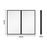 30 in. W x 26 in. H Rectangular Iron Framed Wall Mounted or Recessed Bathroom Medicine Cabinet with Mirror