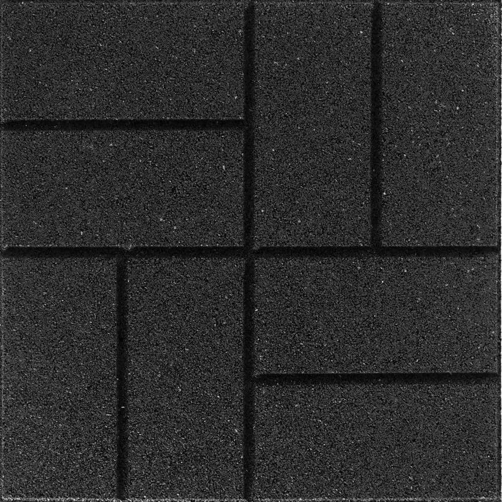 Multy Home Envirotile 16 in. x 16 in. Square Black Reversible Brickfac ...