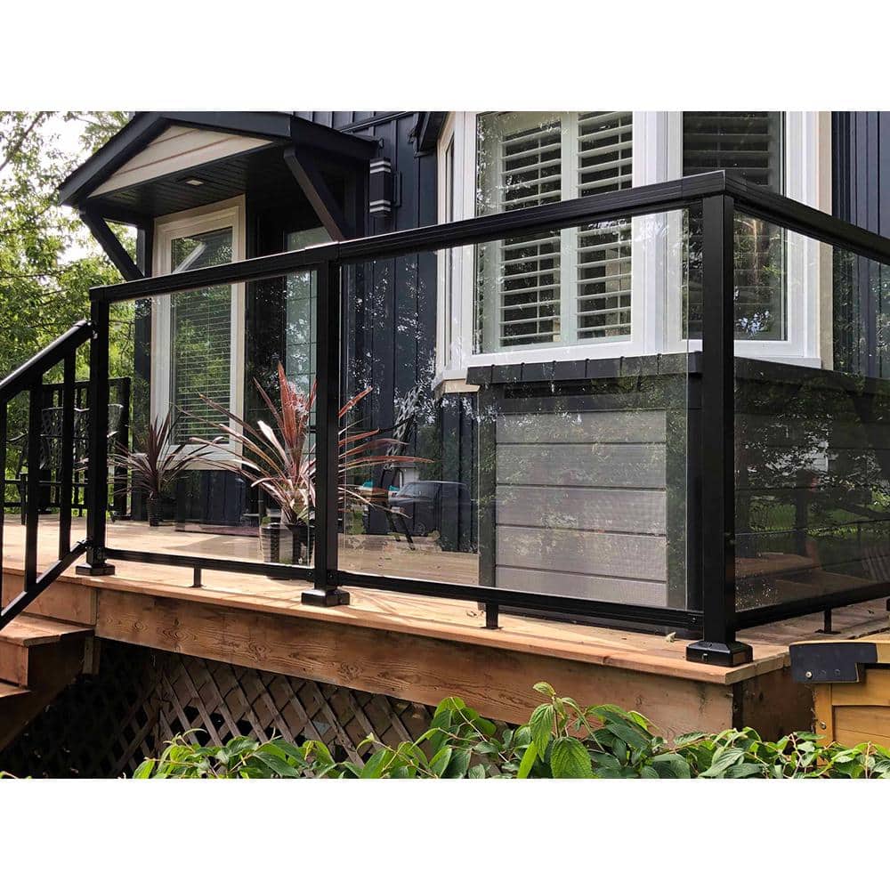 Peak Aluminum Railing 4 in. x 4 in. Black Aluminum Deck Railing Post Base Cover for 42 in. high system
