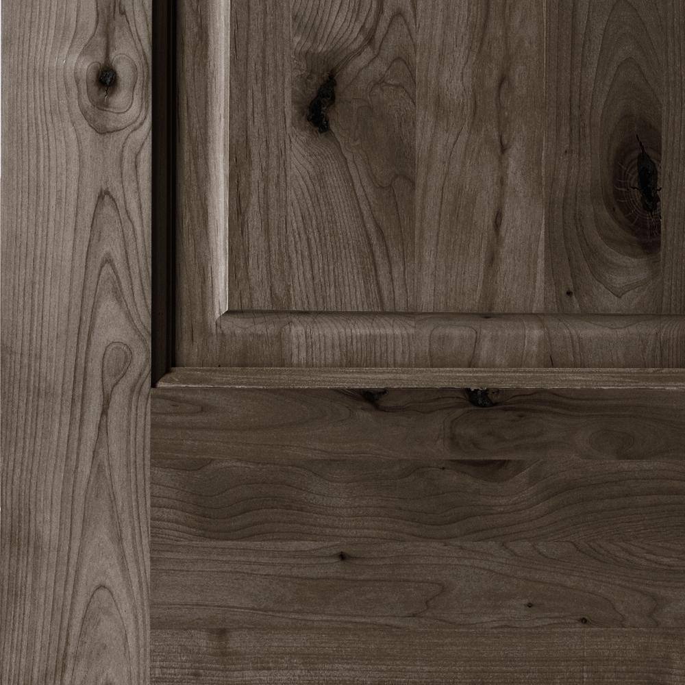 Krosswood Doors 30 in. x 96 in. Knotty Alder 2-Panel Left-Hand/Inswing Black Stain Wood Prehung Front Door