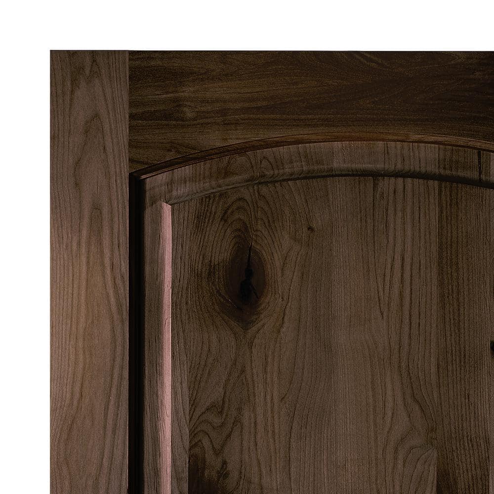Krosswood Doors 32 in. x 80 in. Knotty Alder 2-Panel Left-Hand Inswing Black Stain Wood Prehung Front Door