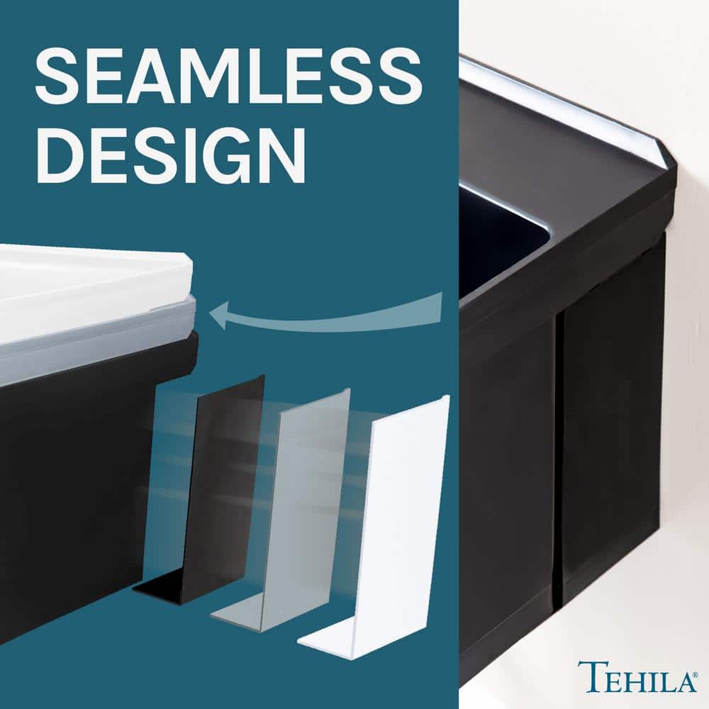 TEHILA Black Thermoplastic Wall Mounted Utility Sink Kit 23.5"