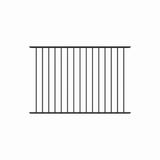 TuffBilt Dillon 2 Rail Flat Top 4 ft. H x 6 ft. Black Aluminum Pre-Assembled Flat Top Spaced Picket Fence Panel