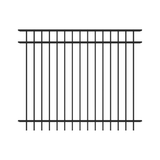 TuffBilt Mitchell 5 ft. H x 6 ft. W Black Aluminum Pre-Assembled Flat Top Spaced Picket Fence Panel