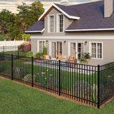 TuffBilt Mitchell 5 ft. H x 6 ft. W Black Aluminum Pre-Assembled Flat Top Spaced Picket Fence Panel