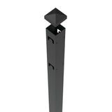 TuffBilt Mitchell 2 in. x 2 in. x 88 in. Black Aluminum Fence Line Post