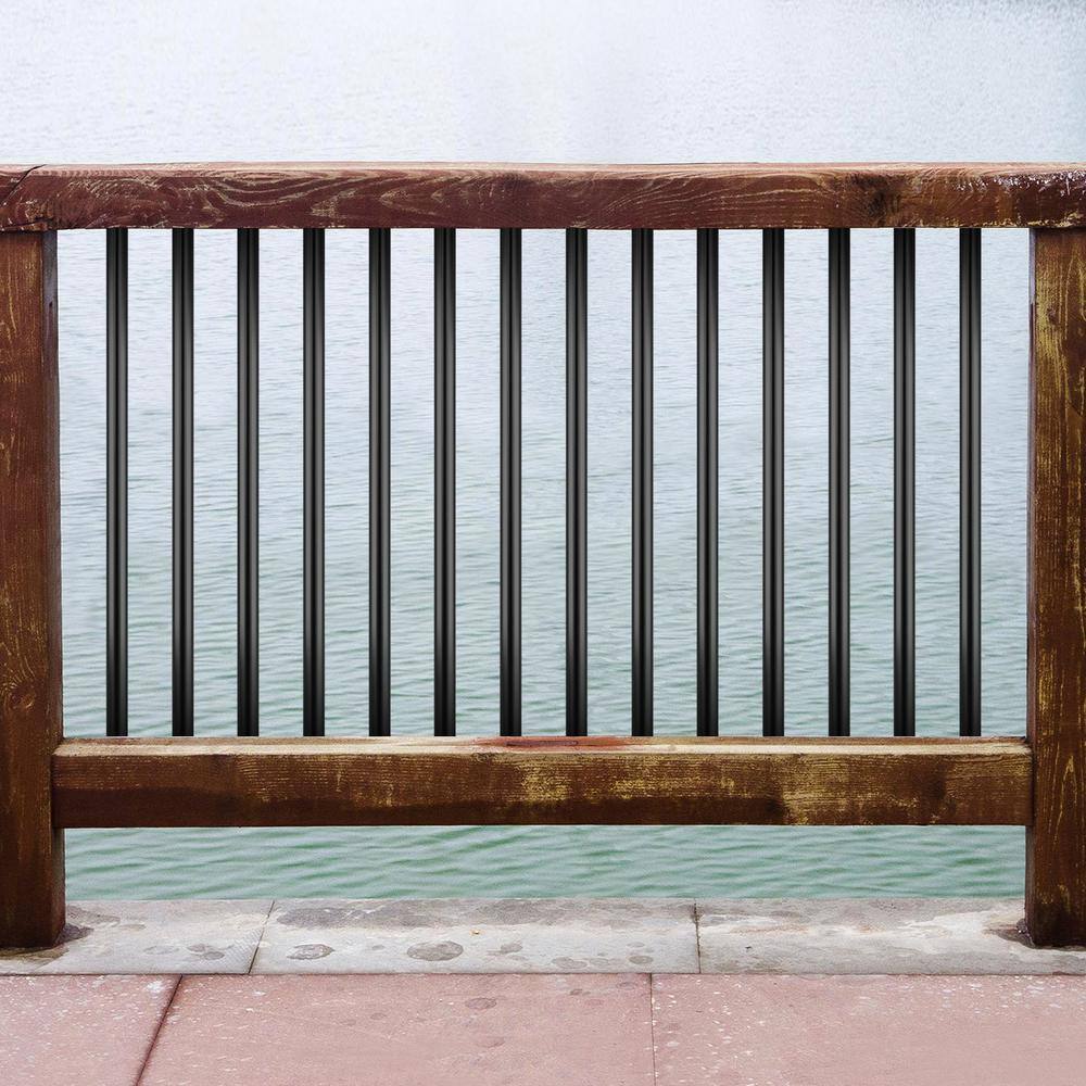 VEVOR 26 in. x 0.75 in. Deck Balusters Metal Deck Spindles Circle Staircase Baluster Aluminum Alloy Deck Railing (51-Pack)