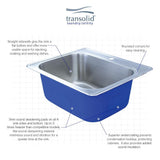 Transolid Meridian 25 in. x 22 in. x 12 in. Stainless Steel Drop-in Laundry/Utility Sink Kit with 4-Hole