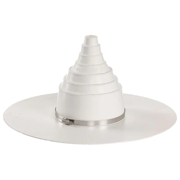 Gaf Everguard GAF EverGuard TPO Vent Boot 1 in. to 6 in. Pipe Size Range, White (SKU ...