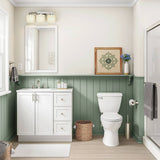 Style Selections Davies 36-in White Single Sink Bathroom Vanity with White Cultured Marble Top (Mirror Included)