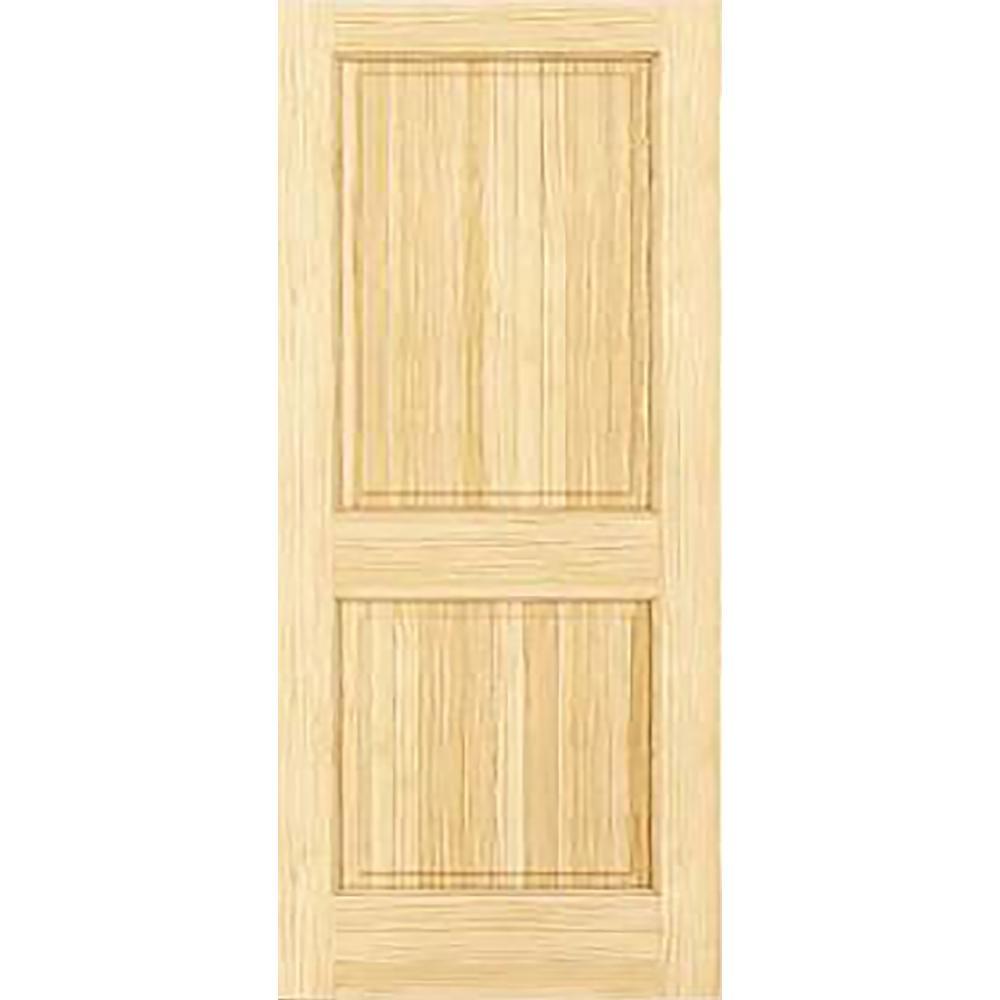 28 in. x 80 in. Unfinished 2-Double Hip Panel Solid Core Wood Interior Door Slab - Super Arbor
