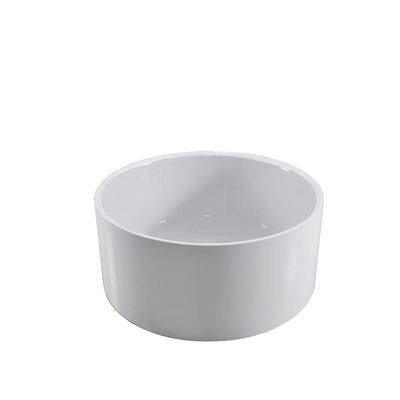 Crystal diameter 52.7 in. Acrylic Flatbottom Freestanding Bathtub in White - Super Arbor