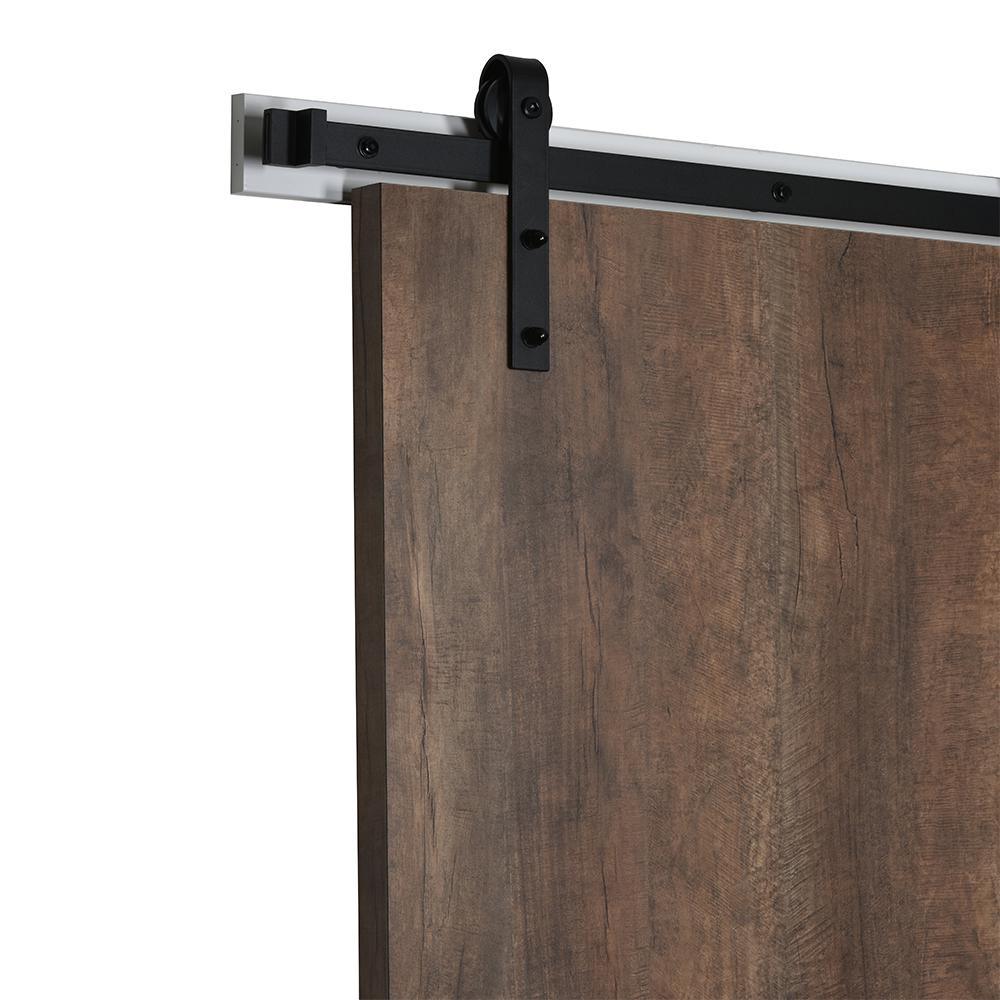 43 in. x 84 in. Oxidized Beamwood 9484-58 Solid Core Wood Flush Barn Door with Sliding Door Hardware Kit - Super Arbor