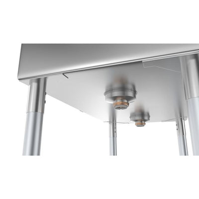 Freestanding Stainless Steel 52 in. 2-Hole Double Bowl Commercial Kitchen Sink