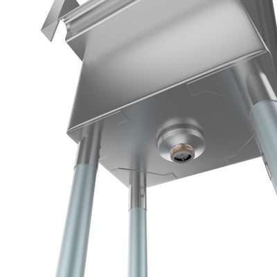 Freestanding Stainless Steel 23 in. 2-Hole 1-Compartment Commercial Kitchen Sink with Right Drainboard