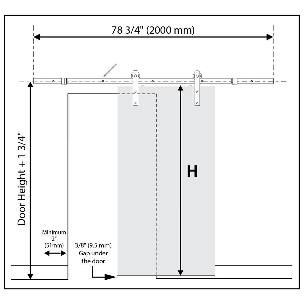 32 in. x 80 in. Primed Composite Craftsman Smooth Surface Solid Core Sliding Barn Door with Hardware Kit - Super Arbor