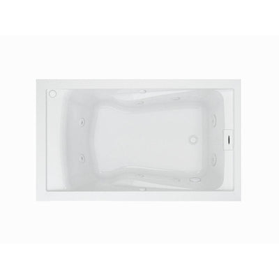 EverClean Reversible Drain 60 in. Acrylic Rectangular Drop-in 8-Jet Whirlpool Bathtub in White - Super Arbor