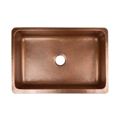 Lange All-in-One Farmhouse Apron Copper Sink 32 in. Single Bowl Kitchen Sink with Pfister Faucet and Drain in Bronze