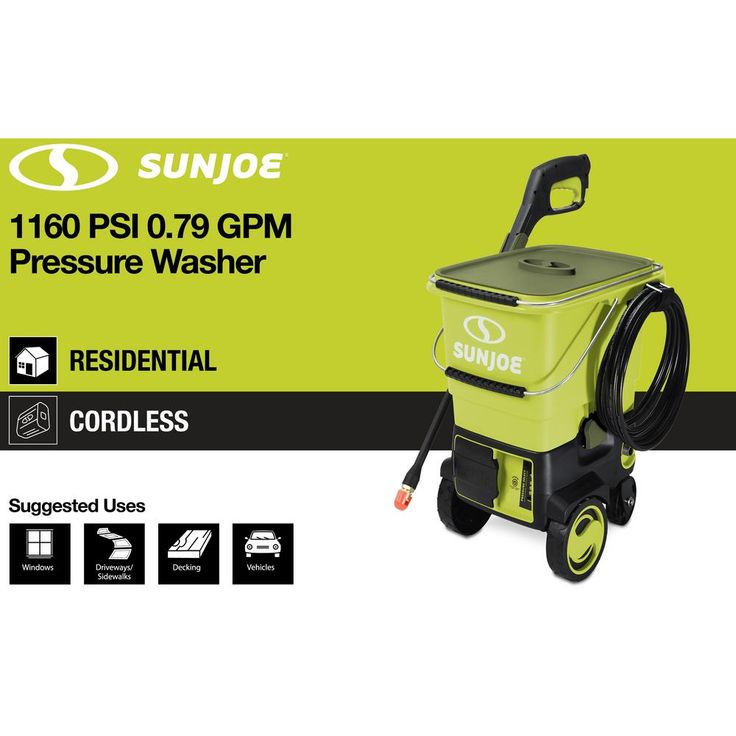 Sun Joe 40-Volt 1160 PSI 0.79 GPM Cold Water Cordless Electric Pressure Washer Kit with 5.0 Ah Battery + Charger