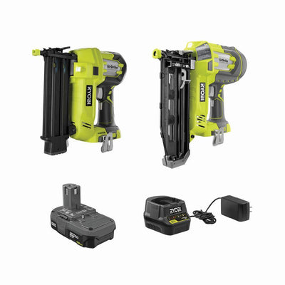 18V ONE+ Cordless AirStrike 18-Gauge Brad Nailer, 16-Gauge Straight Finish Nailer Kit w/(1)1.5Ah Battery and Charger - Super Arbor