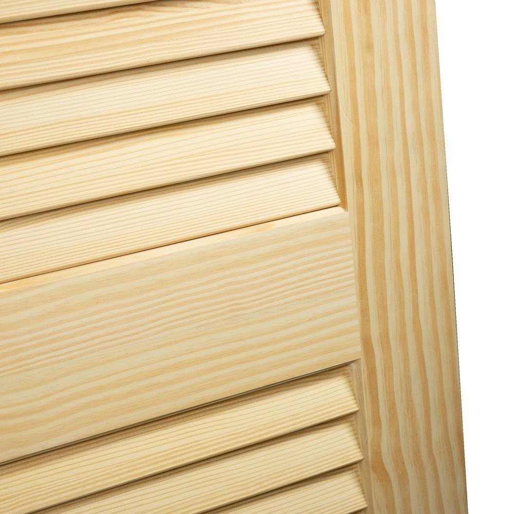 18 in. x 80 in. Unfinished Plantation Louver Louver Solid Core Wood Interior Door Slab - Super Arbor