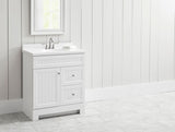 Style Selections Ellenbee 30.5-in White Single Sink Bathroom Vanity with White Cultured Marble Top