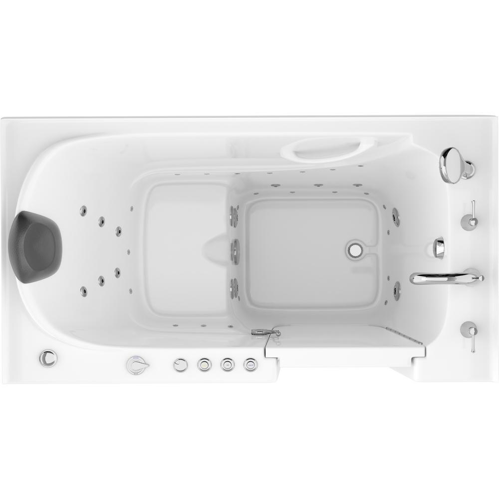 Safe Premier 59.6 in. x 60 in. x 32 in. Right Drain Walk-in Air and Whirlpool Bathtub in White - Super Arbor