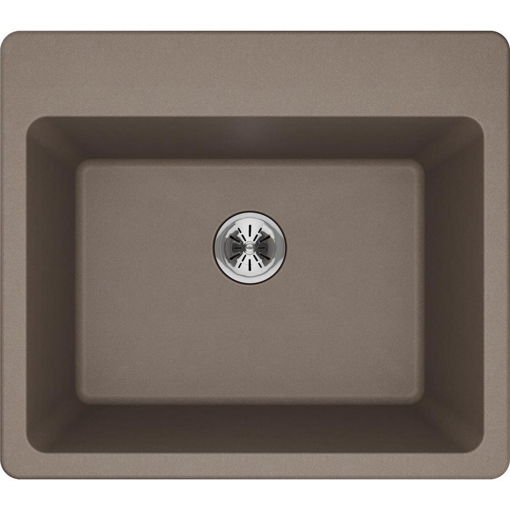Quartz Classic Perfect Drain Drop-In 25 in. Laundry Sink in White - Super Arbor