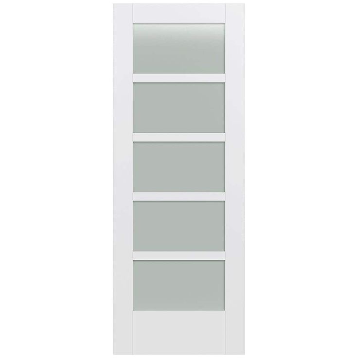 32 in. x 80 in. MODA Primed PMT1055 Solid Core Wood Interior Door Slab w/Translucent Glass