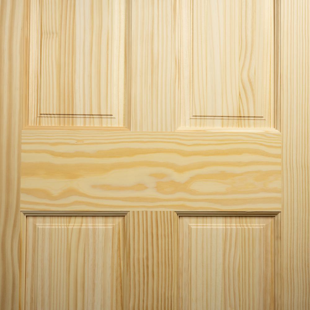 24 in. x 96 in. 6-Panel Pine Unfinished Solid Core Interior Door Slab - Super Arbor