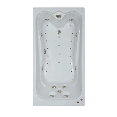 72 in. Acrylic Rectangular Drop-in Air and Whirlpool Bathtub in White - Super Arbor