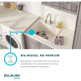 Quartz Classic Perfect Drain Drop-In 25 in. Laundry Sink in Gray - Super Arbor