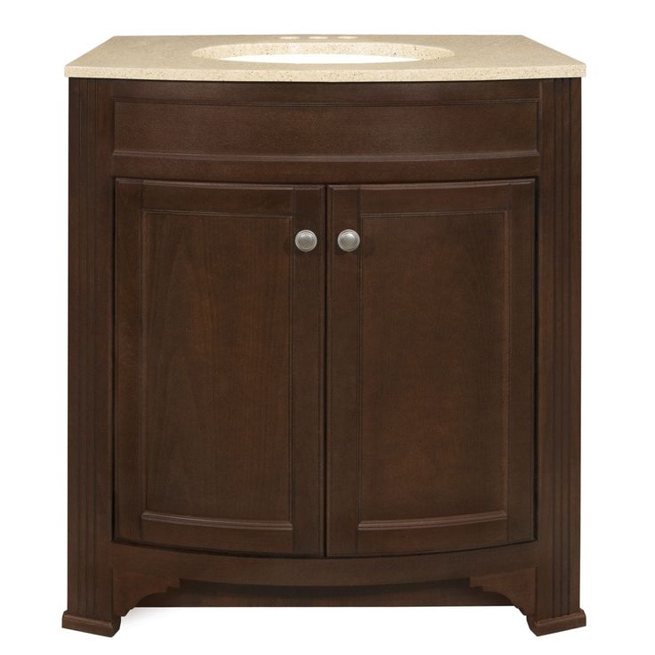 Style Selections Delyse 30.75-in Auburn Single Sink Bathroom Vanity with Cappuccino Solid Surface Top