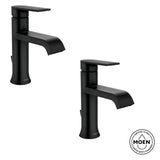 Genta Single Handle Single Hole Bathroom Faucet in Matte Black (2-pack)