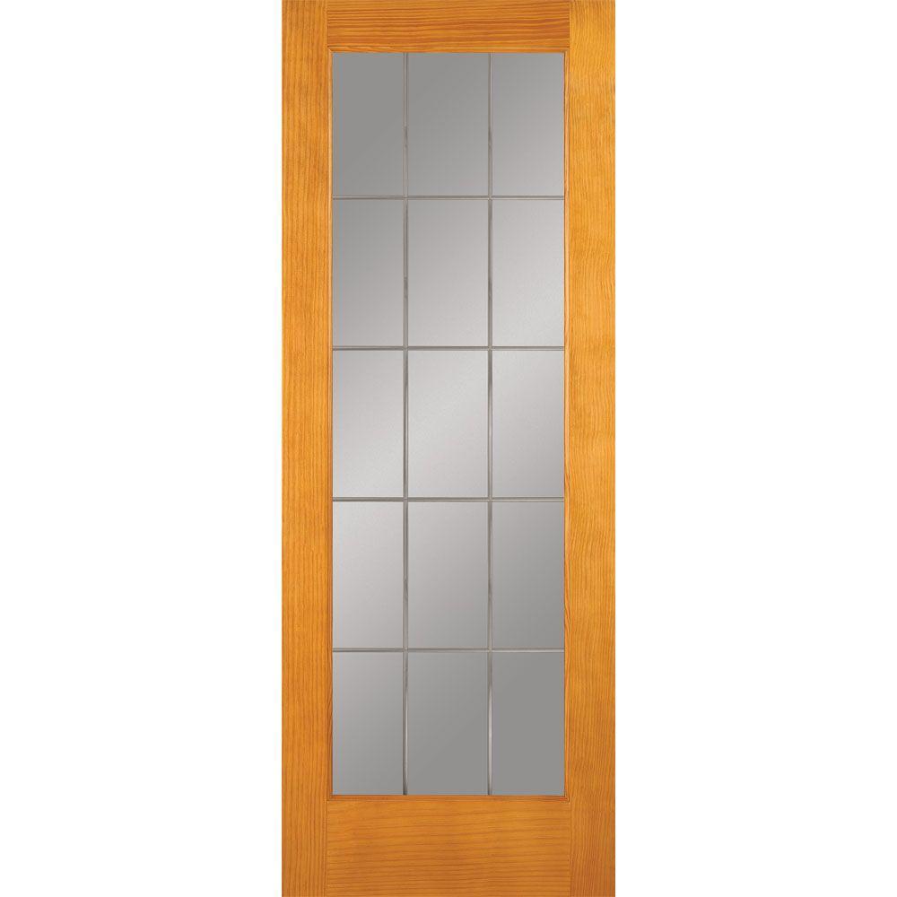 32 in. x 80 in. 15 Lite Illusions Smooth Primed MDF Interior Door Slab - Super Arbor