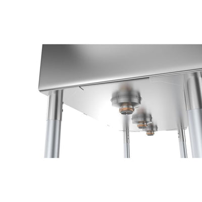 Freestanding Stainless Steel 55 in. 2-Hole Triple Bowl Commercial Kitchen Sink