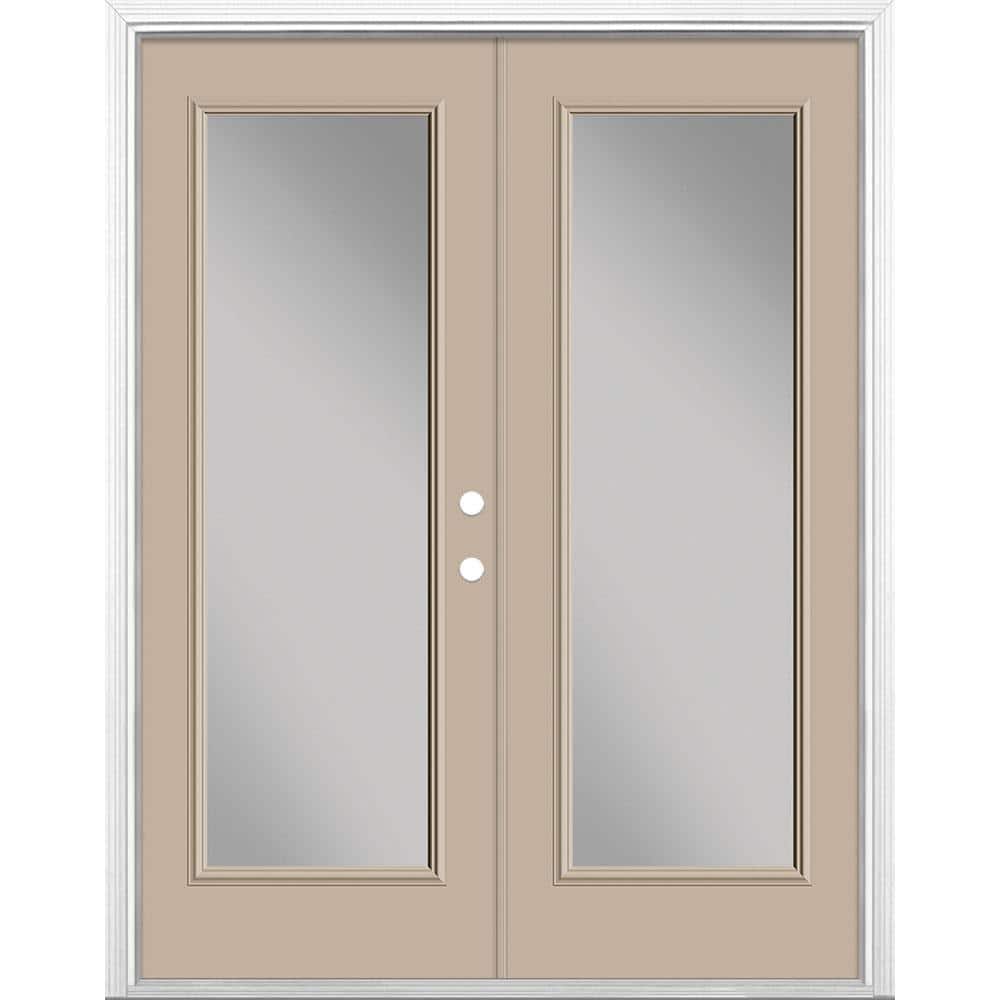 Masonite 60 in. x 80 in. Canyon View Steel Prehung Left-Hand Inswing Full Lite Clear Glass Patio Door with Brickmold