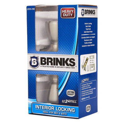 Brink's Privacy Bed/Bath Tulip Style Doorknob, Satin Nickel Finish