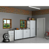 All-in-One 15.5 in. x 22.4 in. x 34.9 in. Metal Drop-In Laundry/Utility Sink and Cabinet in White - Super Arbor