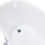 60 in. Fiberglass White Acrylic Clawfoot Tub for Bathtub with Tub Filler Combo - Modern Clawfoot Stand Alone Tub - Super Arbor
