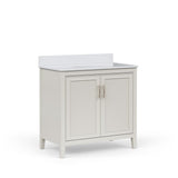 Style Selections Alaia 36-in Muse Gray Undermount Single Sink Bathroom Vanity with White Engineered Stone Top