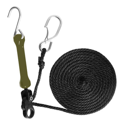 12 ft. Polyester Rope and 5 in. Polyurethane Bungee in Military Green - Super Arbor