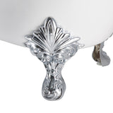 59 in. Fiberglass Double Slipper Clawfoot Non-Whirlpool Bathtub in Matte White - Super Arbor