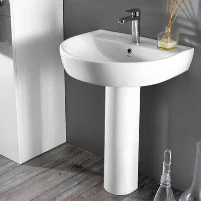 Nameeks Bella Pedestal Sink in White