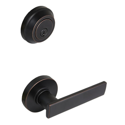 Westwood Aged Bronze Passage Lever and Round Contemporary Single Cylinder Combo Pack - Super Arbor