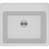 Quartz Classic Perfect Drain Drop-In 25 in. Laundry Sink in White - Super Arbor